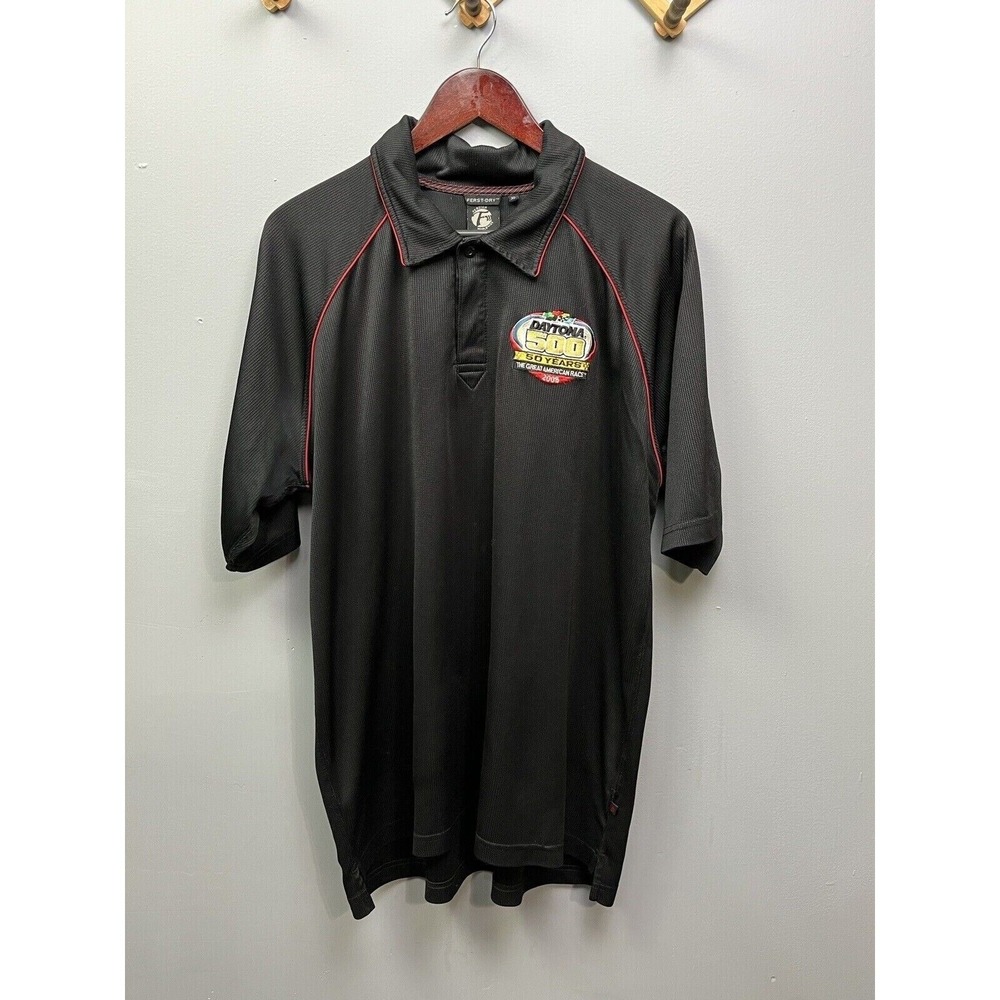 Daytona 500 50‎ Years 2008 Black Polo Shirt XL Coca Cola Zero Racing Nascar